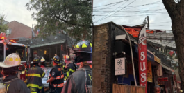 Fuerte Incendio en restaurantes de Brooklyn deja a seis bomberos heridos